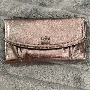 Coach Wallet/Clutch - Metallic Silver/Gray